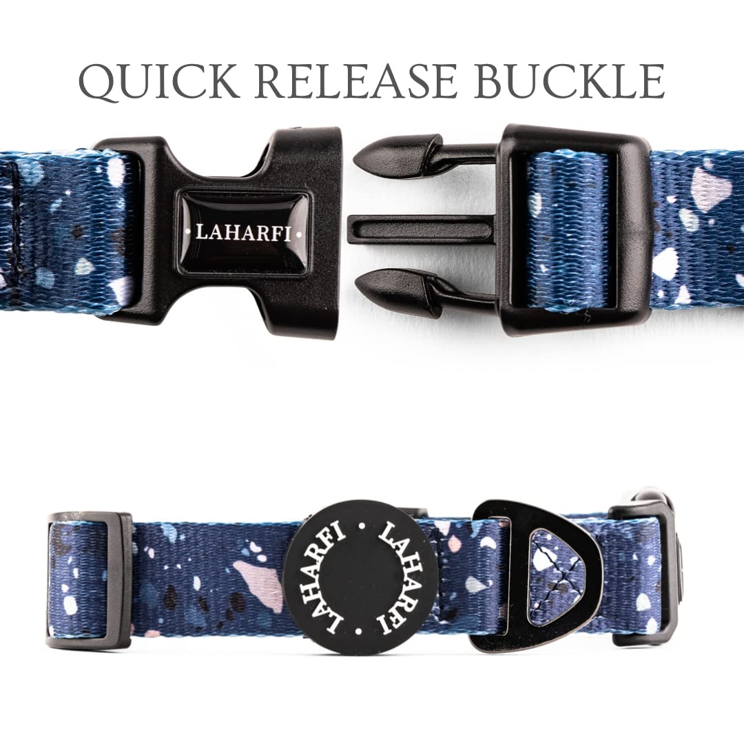 Blue Terrazzo Print Design Dog Collar