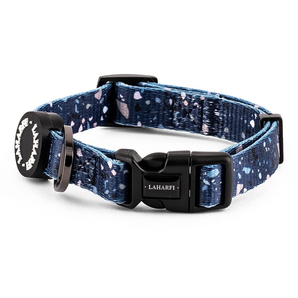 Blue Terrazzo Print Design Dog Collar