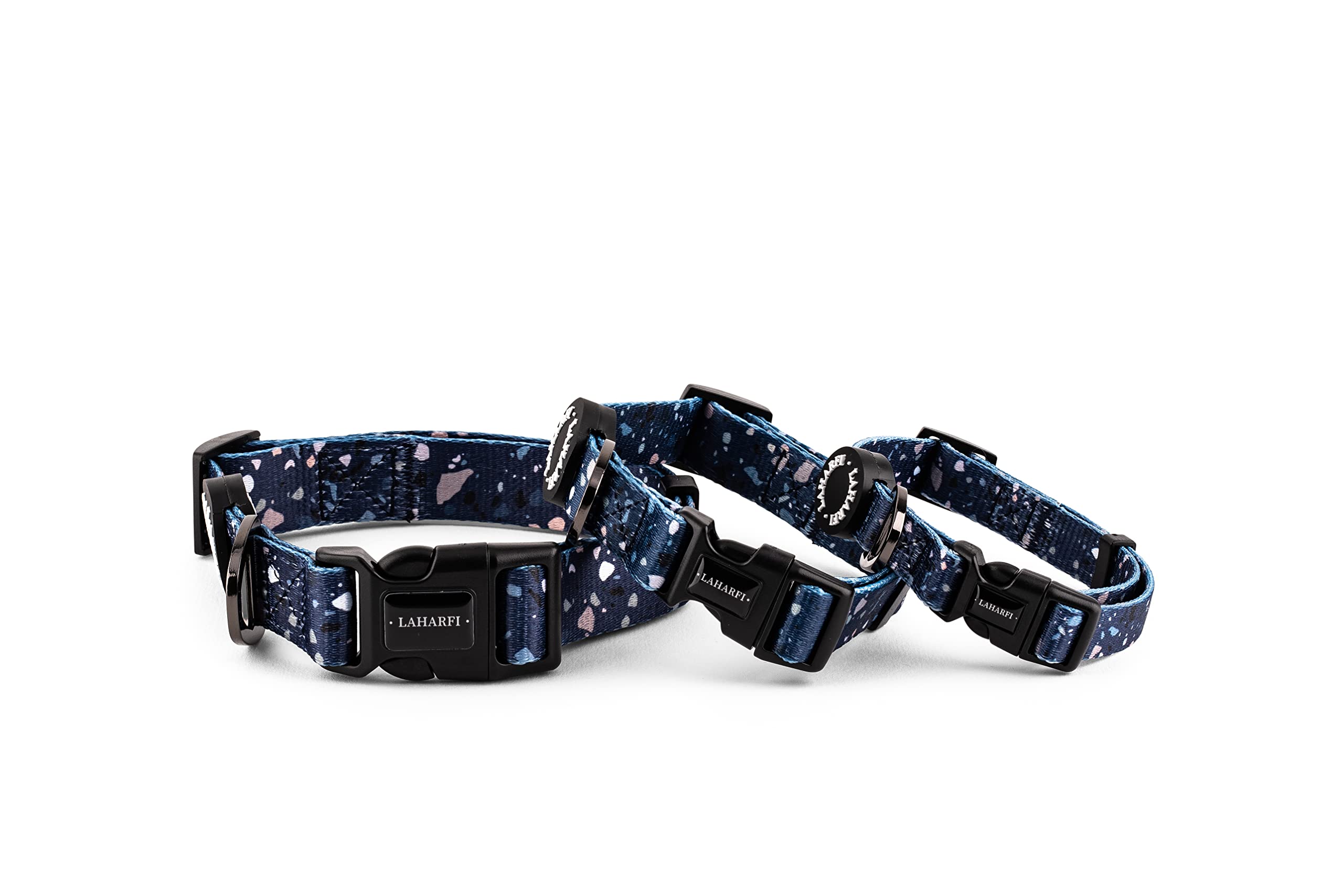 Blue Terrazzo Print Design Dog Collar