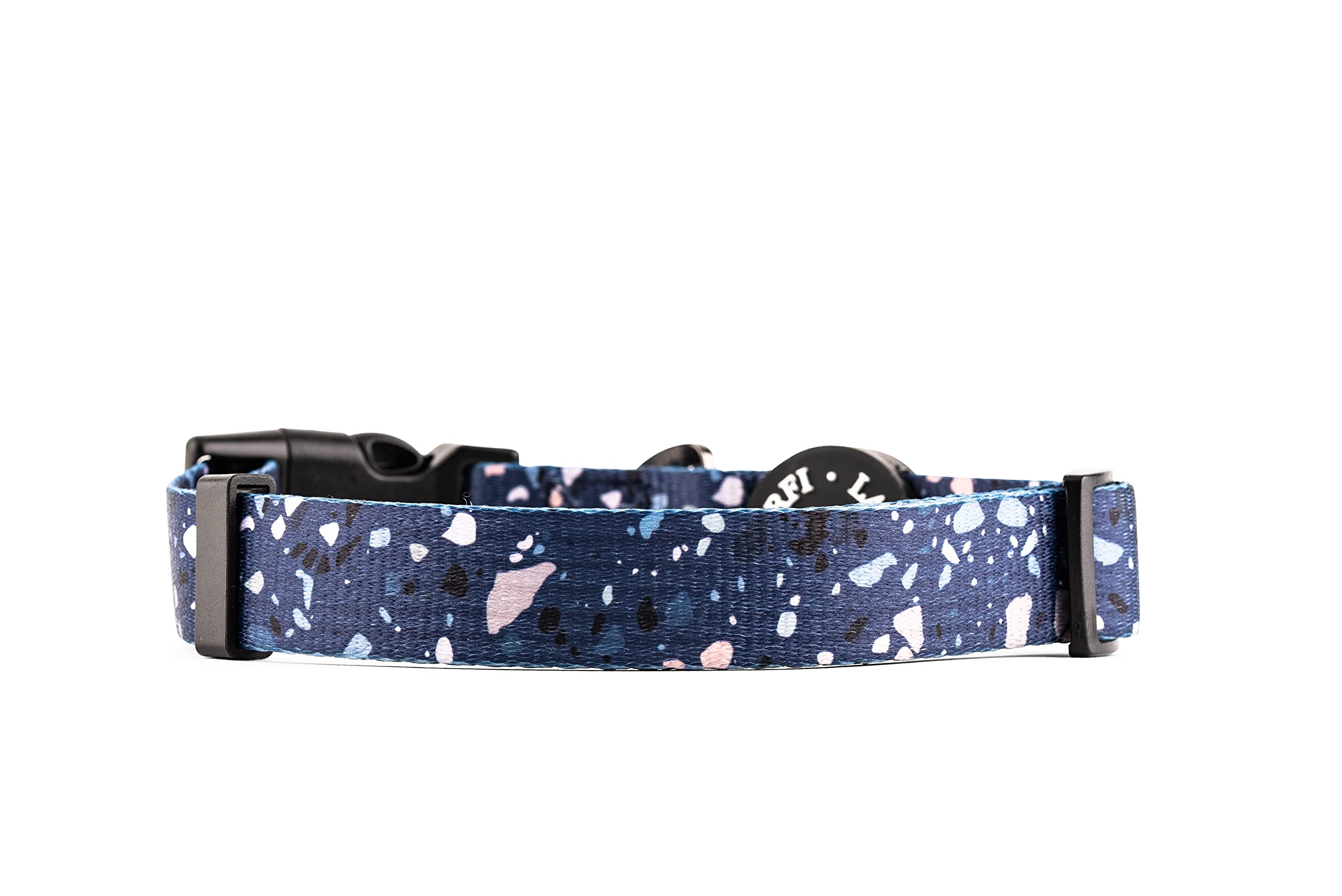 Blue Terrazzo Print Design Dog Collar