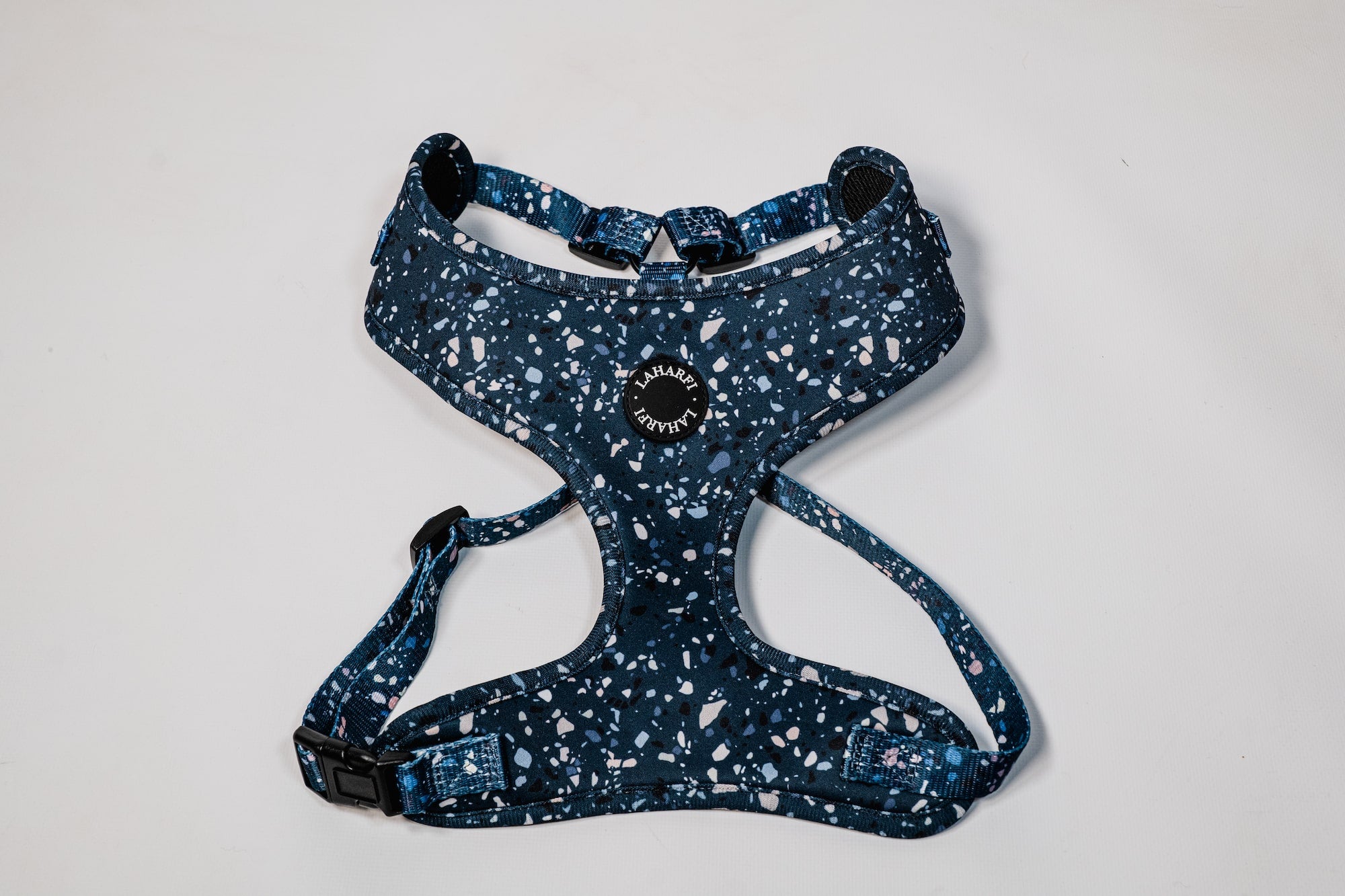 Blue Terrazzo Print Design Lightweight Dog Harness