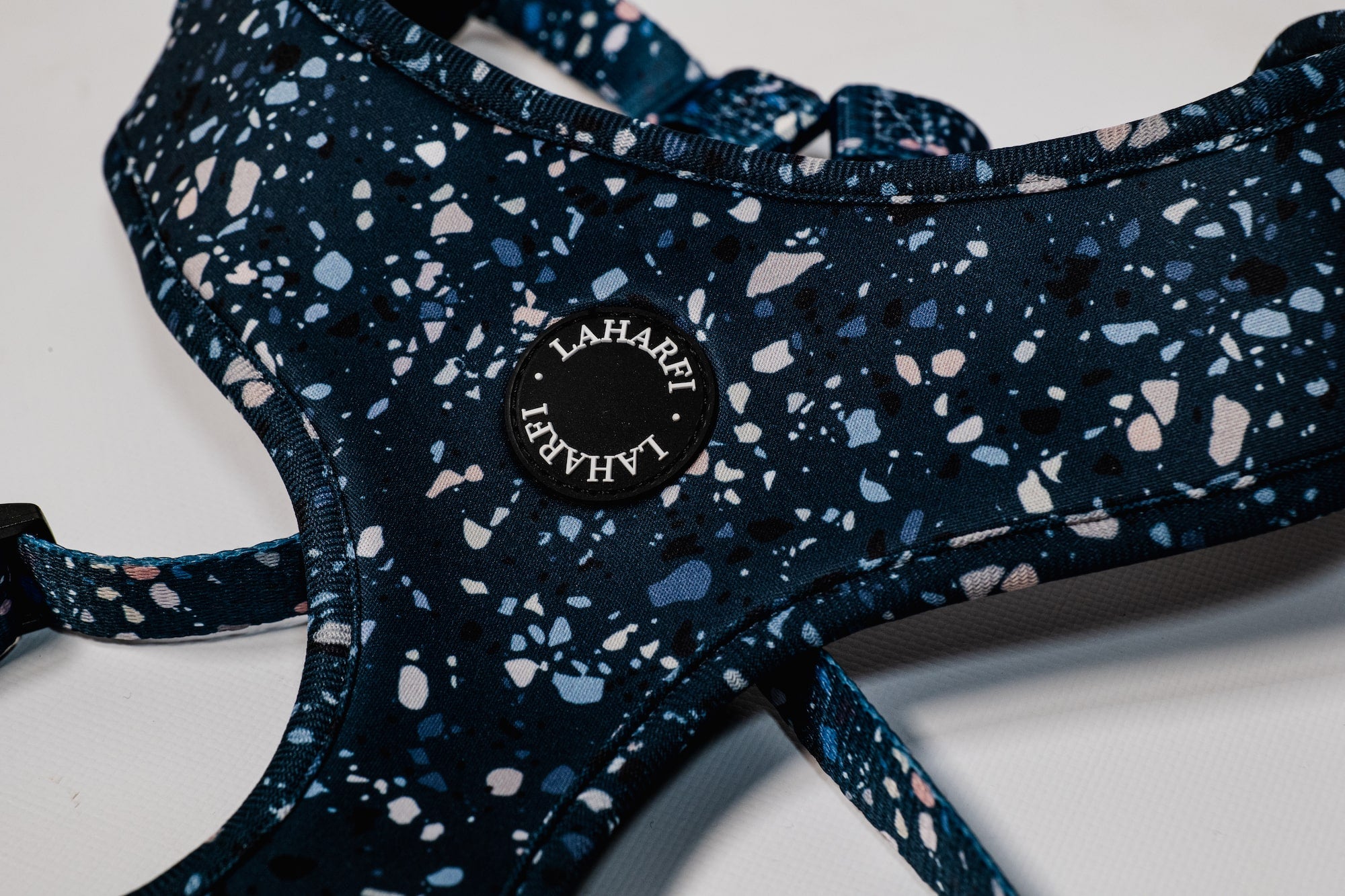 Blue Terrazzo Print Design Lightweight Dog Harness