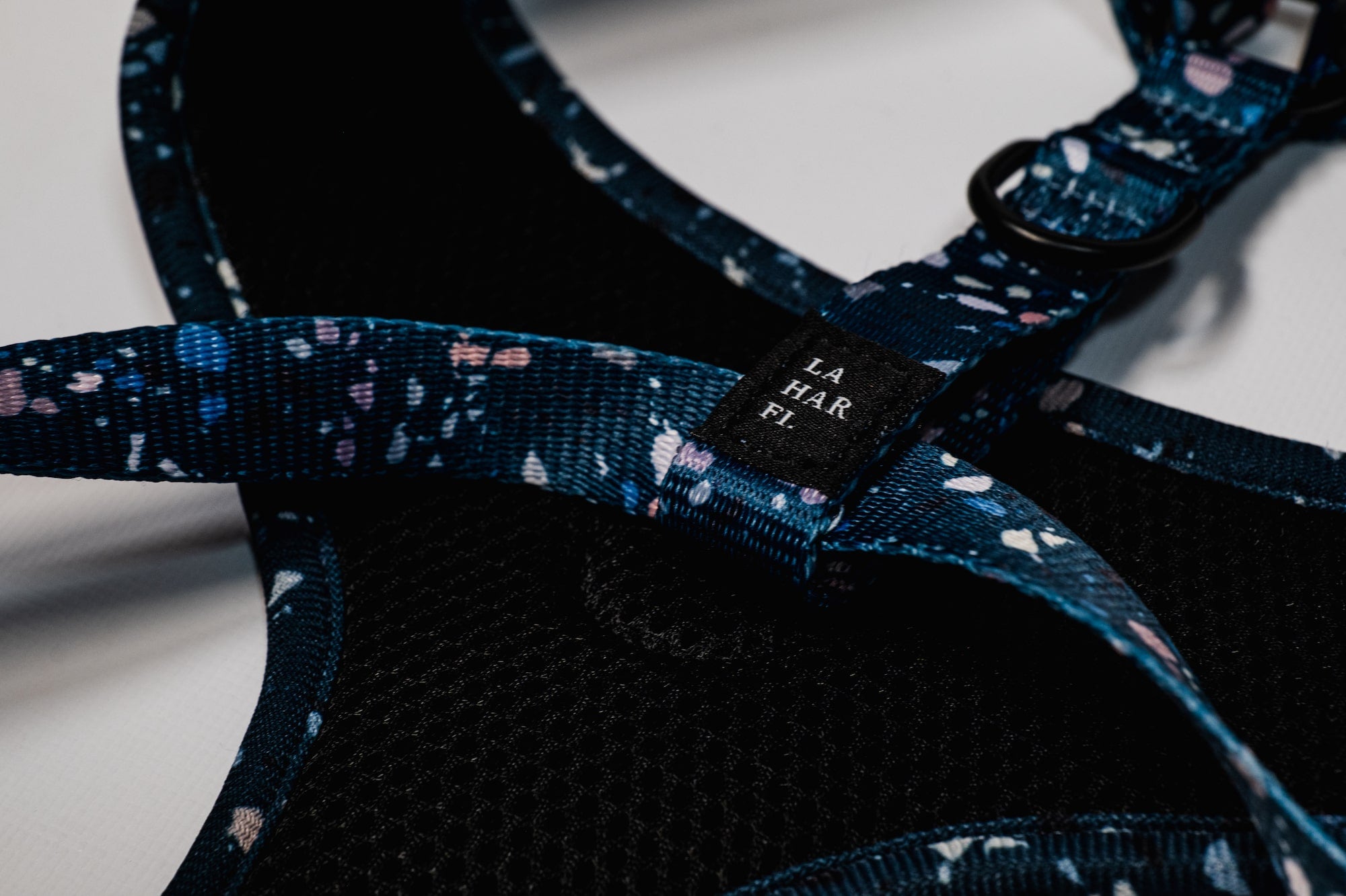 Blue Terrazzo Print Design Lightweight Dog Harness