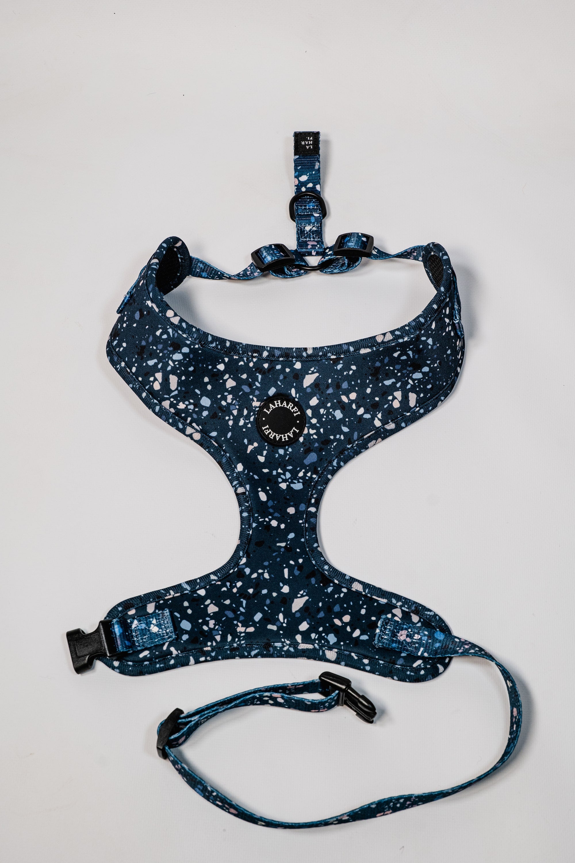 Blue Terrazzo Print Design Lightweight Dog Harness