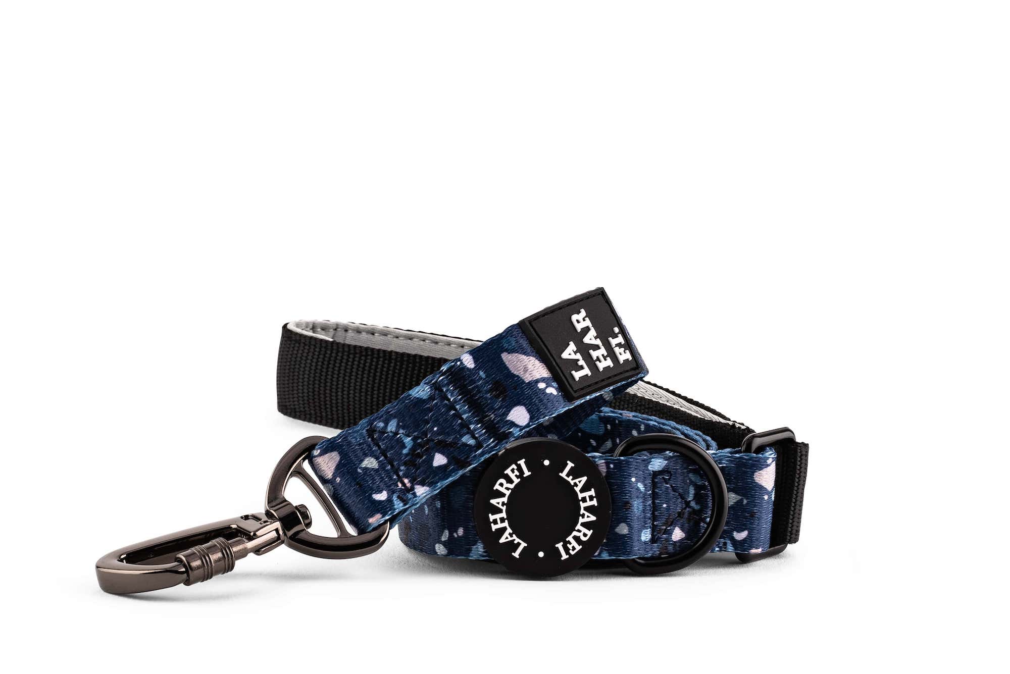 Blue Terrazzo Print Design Adjustable Dog Lead