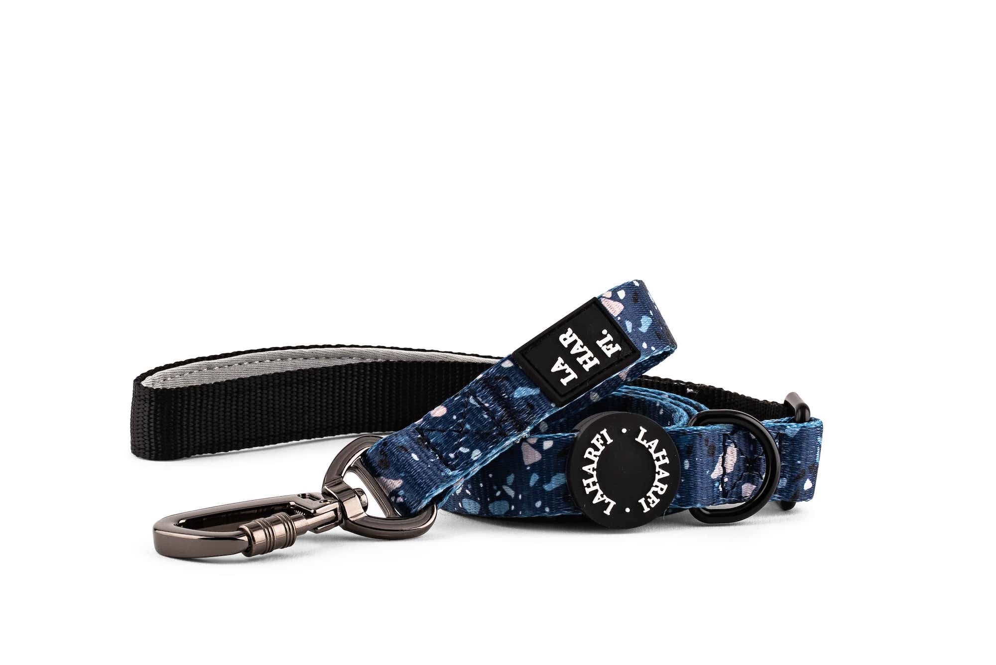 Blue Terrazzo Print Design Adjustable Dog Lead