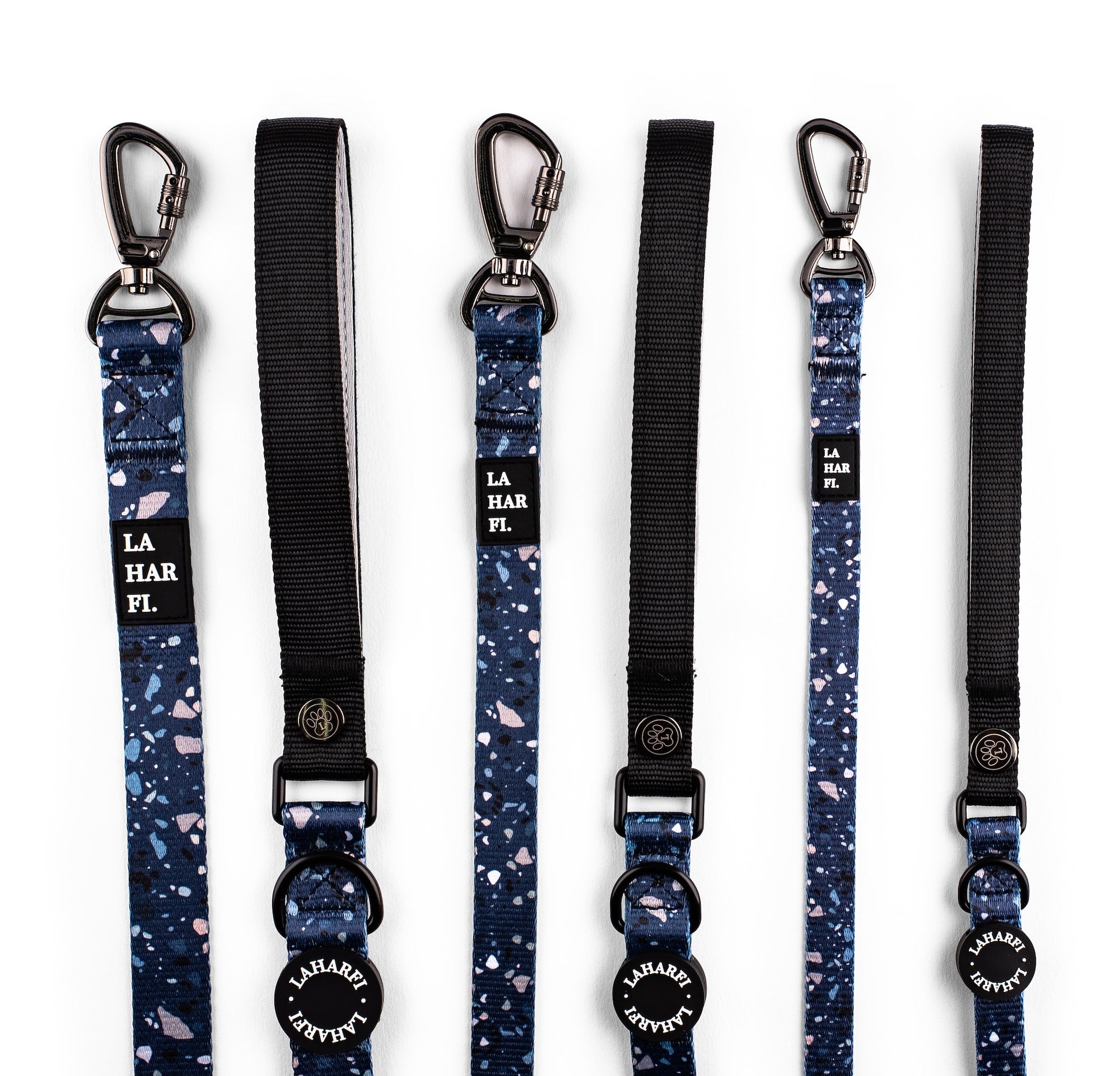 Blue Terrazzo Print Design Adjustable Dog Lead